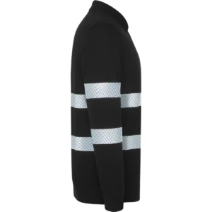 Polo Roly FORAN L/S en negro de manga larga, vista lateral opuesta