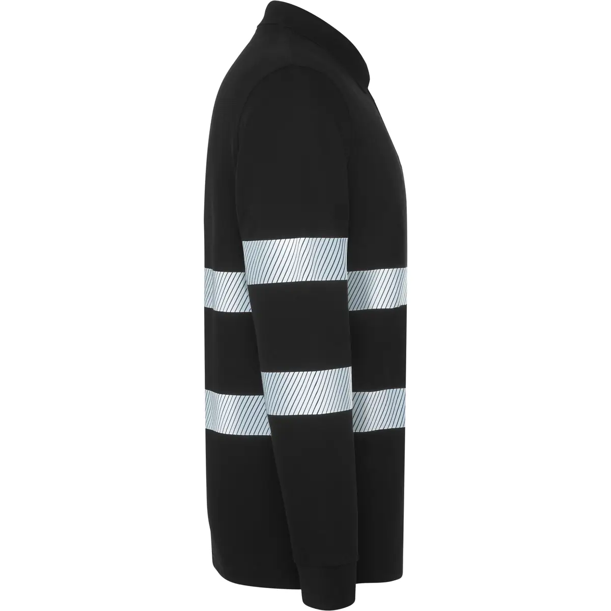 Polo visibilidad aumentada manga larga Roly FORAN L/S 5 Polo Roly FORAN L/S en negro de manga larga, vista lateral opuesta