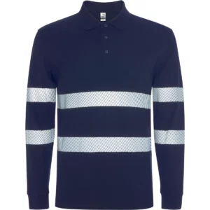 Polo Roly FORAN L/S en azul marino de manga larga, vista frontal