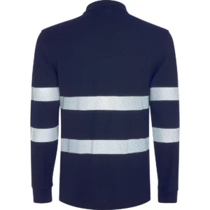 Polo Roly FORAN L/S en azul marino de manga larga, vista trasera