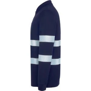 Polo Roly FORAN L/S en azul marino de manga larga, vista lateral