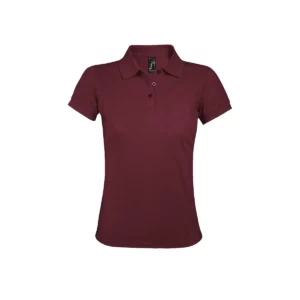 Polo Sol’s PRIME WOMEN en color Burdeos, vista frontal