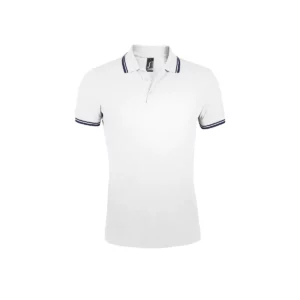 Polo Sol’s PASADENA MEN en color Blanco/Azul marino, vista frontal