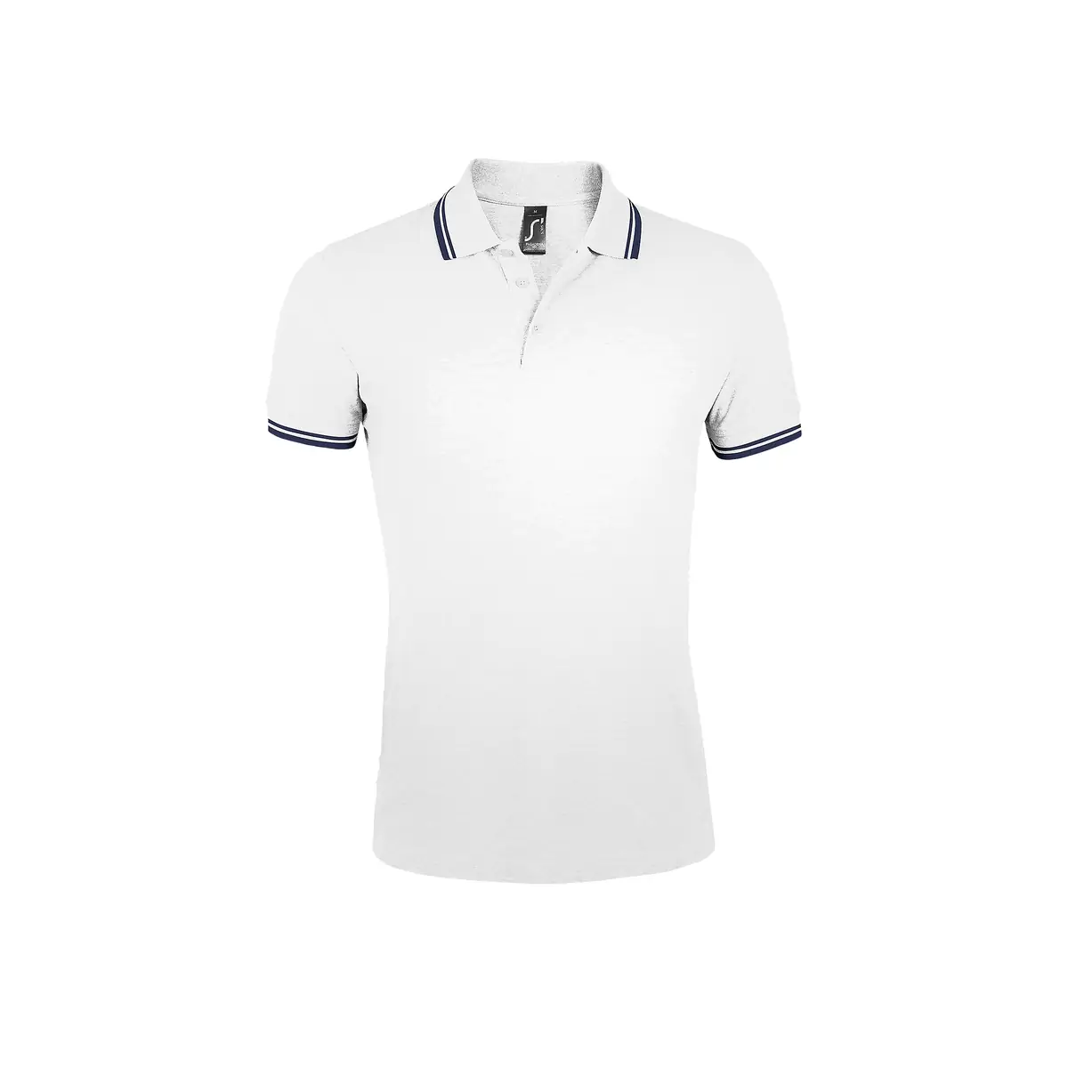 Polo hombre SOL’S PASADENA MEN 00577 21 Polo Sol’s PASADENA MEN en color Blanco/Azul marino, vista frontal