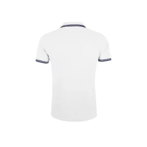 Polo Sol’s PASADENA MEN en color Blanco/Azul marino, vista trasera