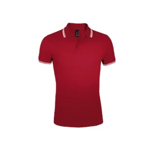 Polo Sol’s PASADENA MEN en color Rojo/Blanco, vista frontal
