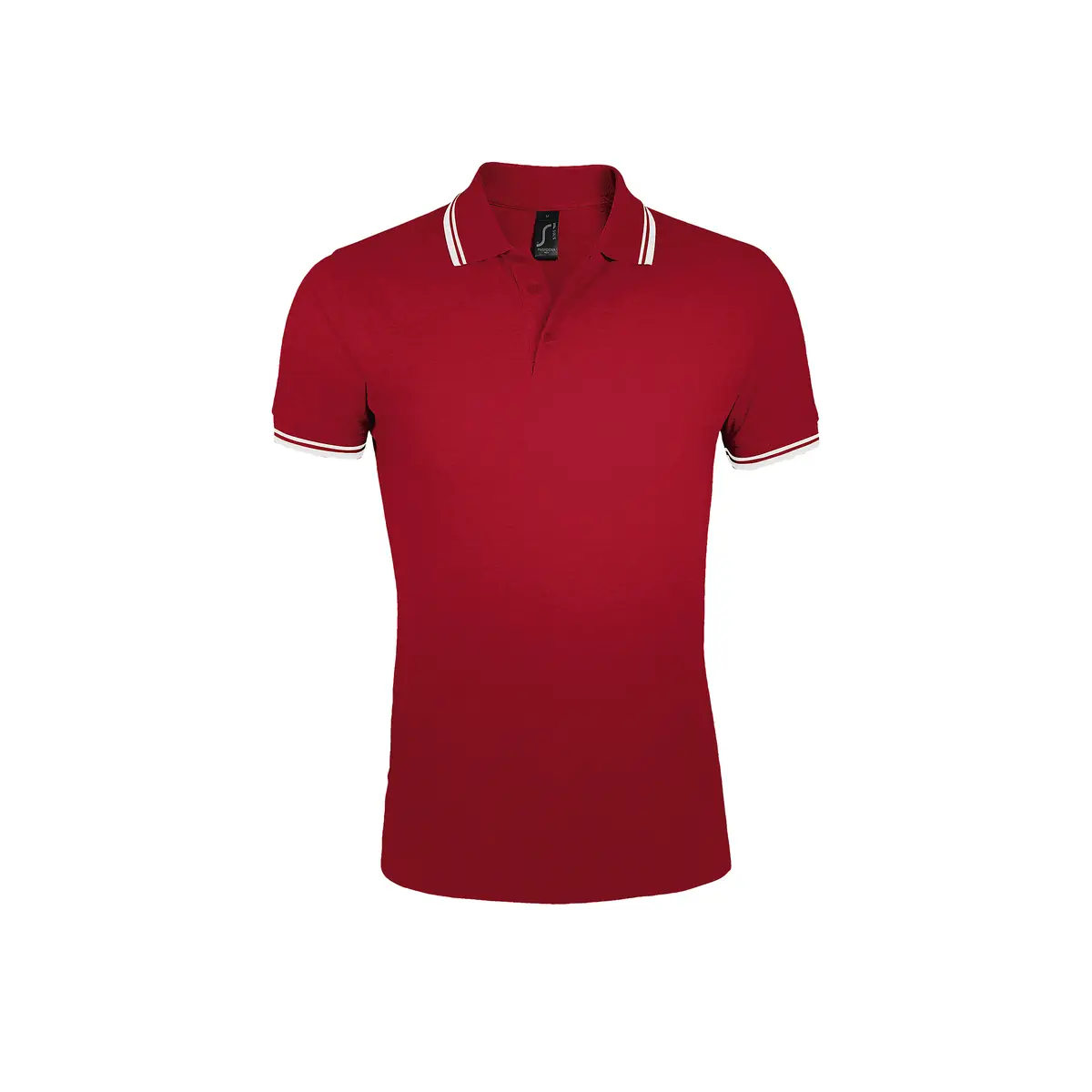 Polo hombre SOL’S PASADENA MEN 00577 12 Polo Sol’s PASADENA MEN en color Rojo/Blanco, vista frontal