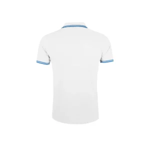 Polo Sol’s PASADENA MEN en color Blanco/Aqua, vista trasera