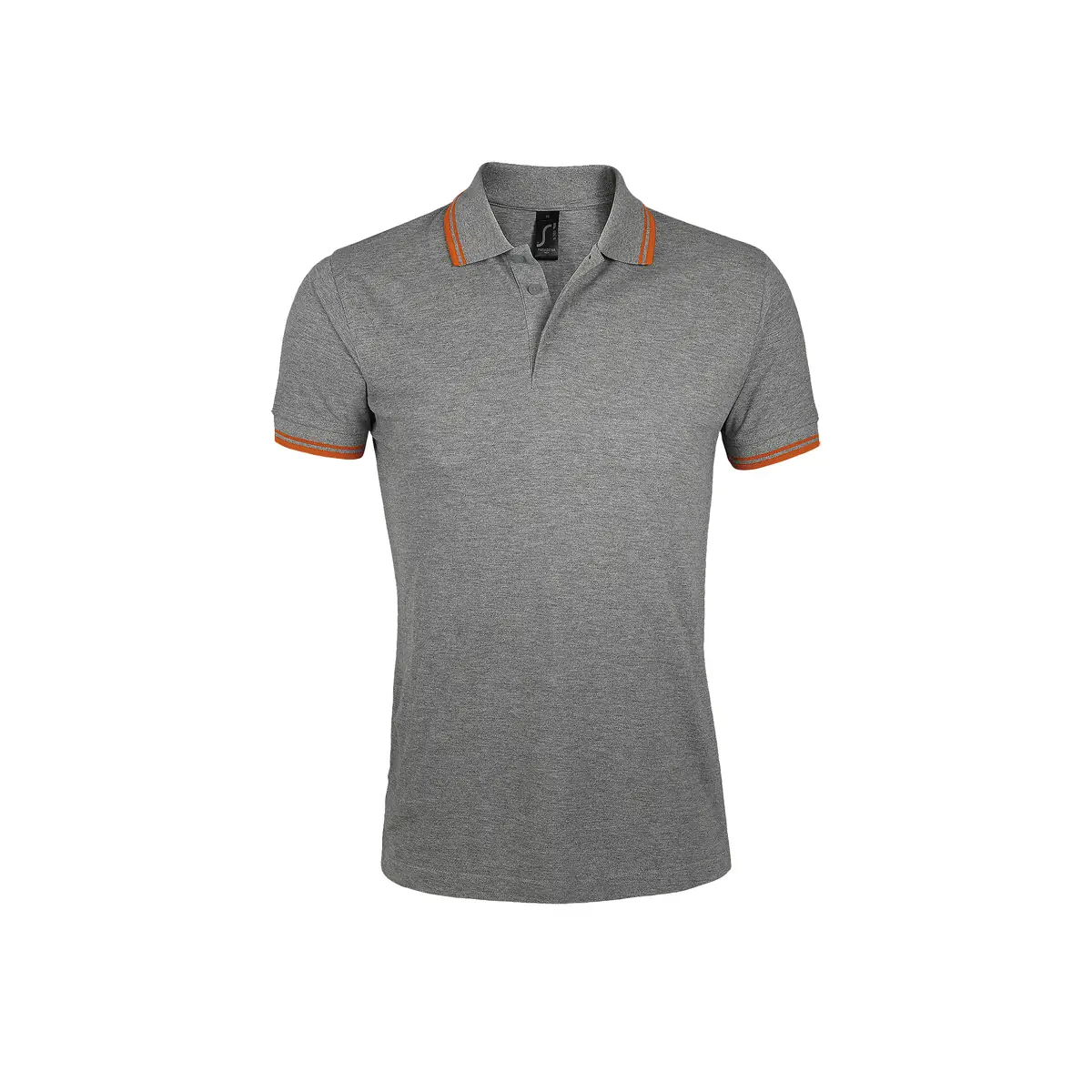 Polo hombre SOL’S PASADENA MEN 00577 9 Polo Sol’s PASADENA MEN en color Gris mezcla/Naranja, vista frontal