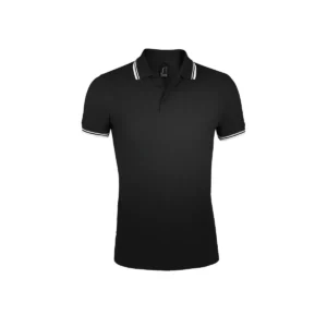 Polo Sol’s PASADENA MEN en color Negro/Blanco, vista frontal