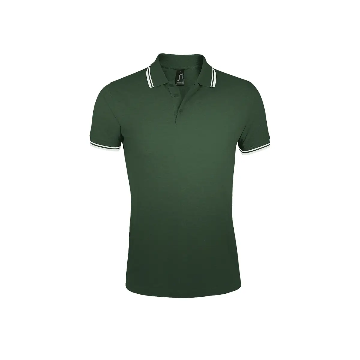 Polo hombre SOL’S PASADENA MEN 00577 33 Polo Sol’s PASADENA MEN en color Verde bosque/Blanco, vista frontal