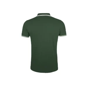 Polo Sol’s PASADENA MEN en color Verde bosque/Blanco, vista trasera