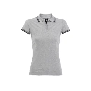 Polo Sol’s PASADENA WOMEN en color Gris/Azul marino, vista frontal