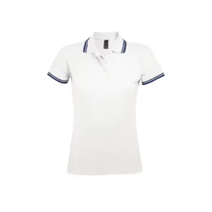 Polo Sol’s PASADENA WOMEN en color Blanco/Azul marino, vista frontal