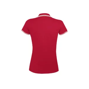 Polo Sol’s PASADENA WOMEN en color Rojo/Blanco, vista trasera