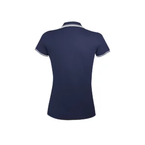 Polo Sol’s PASADENA WOMEN en color French marino/Blanco, vista trasera