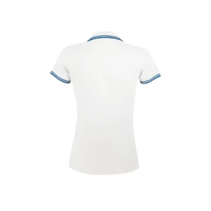 Polo Sol’s PASADENA WOMEN en color Blanco/Aqua, vista trasera