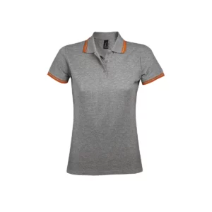 Polo Sol’s PASADENA WOMEN en color Gris mezcla/Naranja, vista frontal