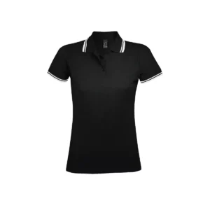 Polo Sol’s PASADENA WOMEN en color Negro/Blanco, vista frontal