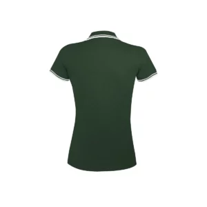 Polo Sol’s PASADENA WOMEN en color Verde bosque/Blanco, vista trasera