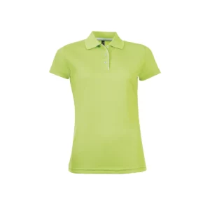 Polo Sol’s PERFORMER WOMEN en color Verde manzana, vista frontal