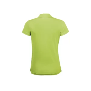 Polo Sol’s PERFORMER WOMEN en color Verde manzana, vista trasera
