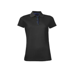 Polo Sol’s PERFORMER WOMEN en color Negro, vista frontal