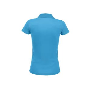 Polo Sol’s PERFORMER WOMEN en color Aqua, vista trasera
