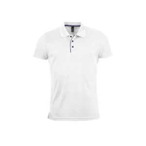 Polo Sol’s PERFORMER MEN en color Blanco, vista frontal