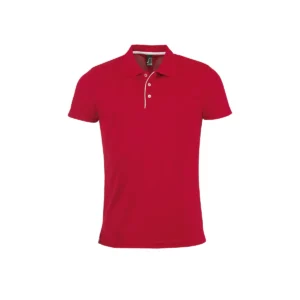 Polo Sol’s PERFORMER MEN en color Rojo, vista frontal