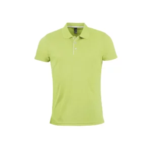Polo Sol’s PERFORMER MEN en color Verde manzana, vista frontal
