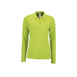 Polo Sol’s PERFECT LSL WOMEN en color Verde manzana, vista frontal