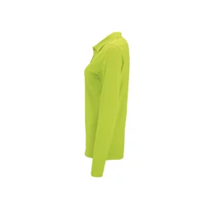 Polo Sol’s PERFECT LSL WOMEN en color Verde manzana, vista lateral
