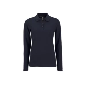 Polo Sol’s PERFECT LSL WOMEN en color French marino, vista frontal