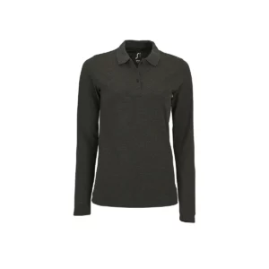 Polo Sol’s PERFECT LSL WOMEN en color Antracita mezcla, vista frontal