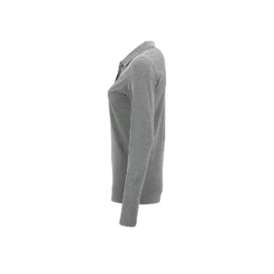 Polo Sol’s PERFECT LSL WOMEN en color Gris mezcla, vista lateral