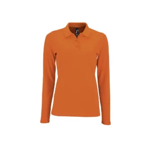 Polo Sol’s PERFECT LSL WOMEN en color Naranja, vista frontal