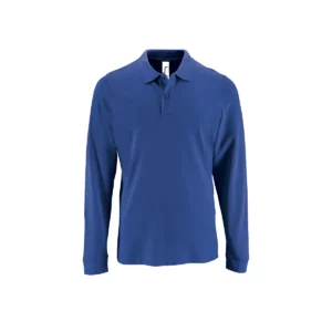 Polo Sol’s PERFECT LSL MEN en color Azul royal, vista frontal