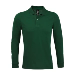Polo Sol’s PERFECT LSL MEN en color Verde botella, vista frontal
