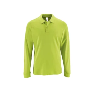 Polo Sol’s PERFECT LSL MEN en color Verde manzana, vista frontal