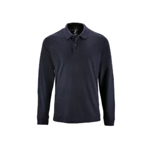 Polo Sol’s PERFECT LSL MEN en color French marino, vista frontal