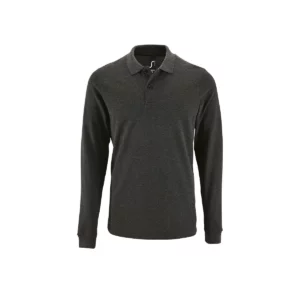 Polo Sol’s PERFECT LSL MEN en color Antracita mezcla, vista frontal