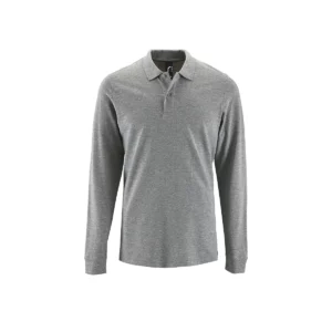 Polo Sol’s PERFECT LSL MEN en color Gris mezcla, vista frontal
