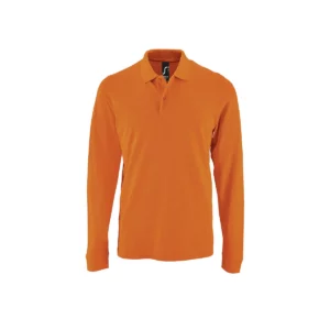 Polo Sol’s PERFECT LSL MEN en color Naranja, vista frontal