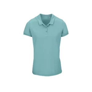 Polo Sol’s PLANET WOMEN en color Azul piscina, vista frontal