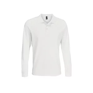 Polo Sol’s PRIME LSL en color Blanco, vista frontal
