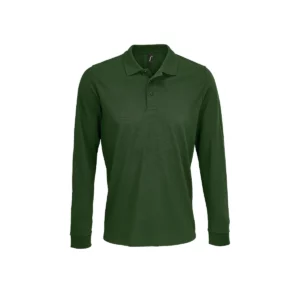 Polo Sol’s PRIME LSL en color Verde botella, vista frontal