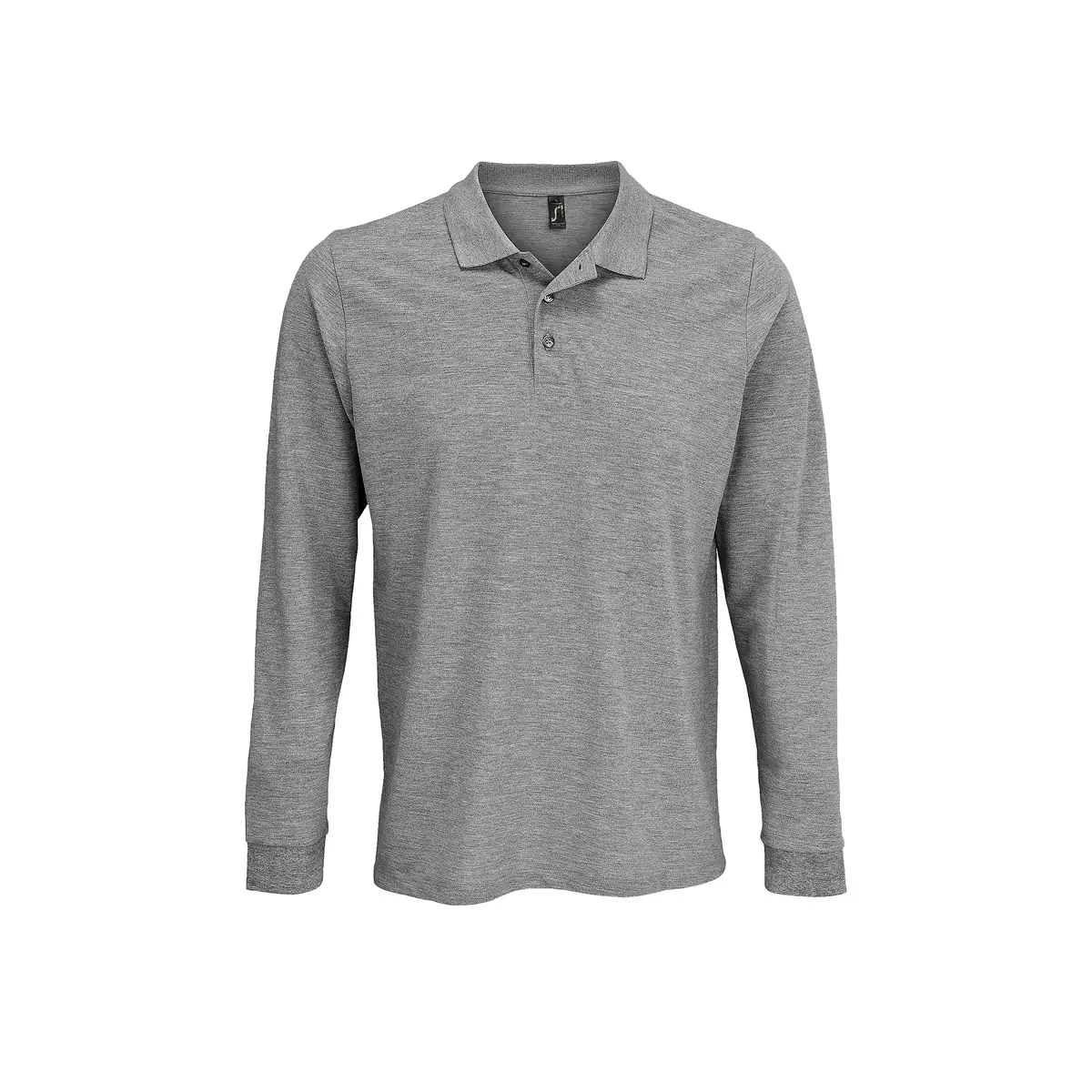 Polo unisex SOL’S PRIME LSL 03983 9 Polo Sol’s PRIME LSL en color Gris mezcla, vista frontal