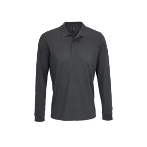 Polo Sol’s PRIME LSL en color Gris oscuro, vista frontal