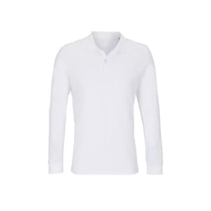 Polo Sol’s PLANET LSL en color Blanco, vista frontal